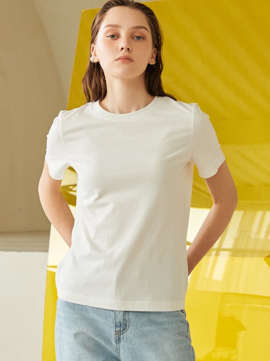 Basic Slim Short Sleeve T-shirt_WH