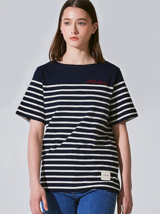 Cotton Stripe Short Sleeve T-shirt_DN